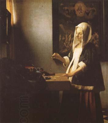 Jan Vermeer Woman Holing a Balance (mk08) China oil painting art